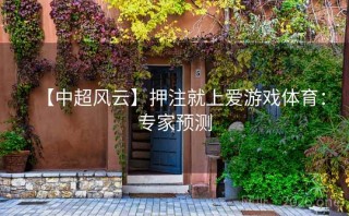 【中超风云】押注就上爱游戏体育:专家预测