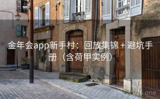 金年会app新手村:回放集锦 + 避坑手册(含荷甲实例)