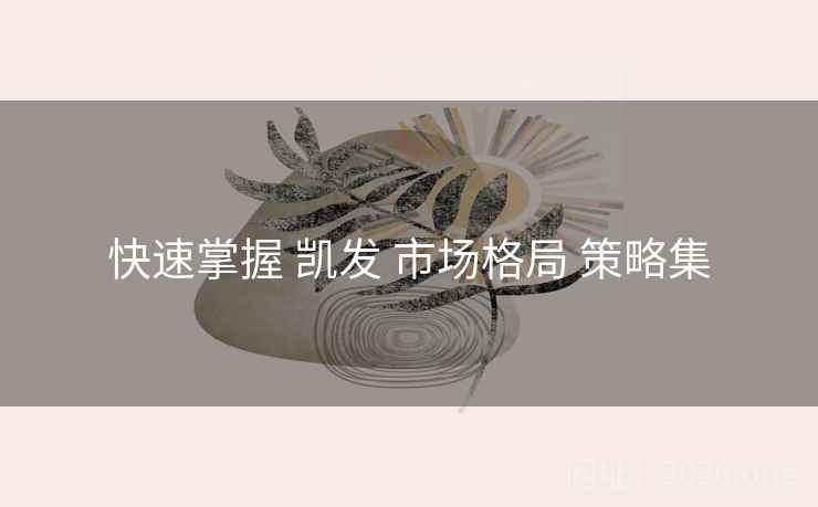 快速掌握 凯发 市场格局 策略集 快速掌握 凯发 市场格局 策略集